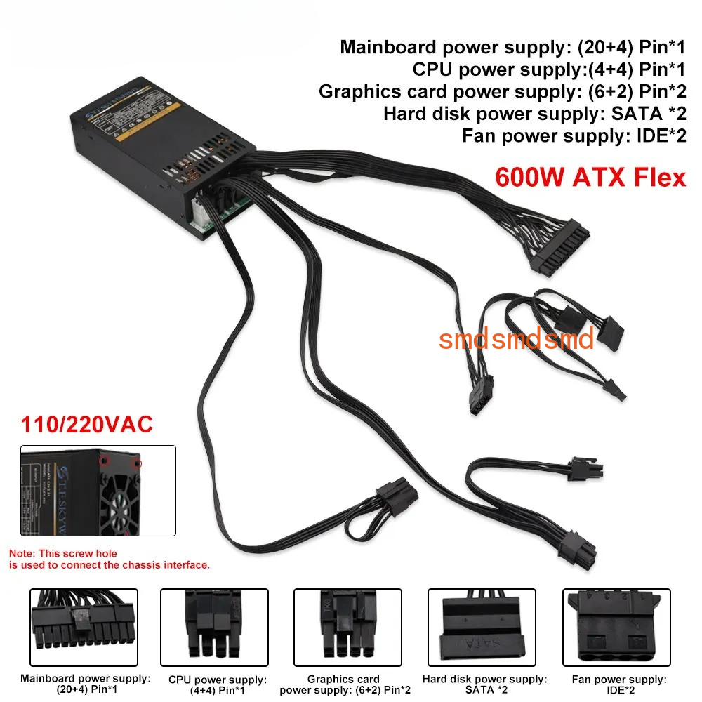 Catu Daya Modular 600W Kecil 1 - Atx Power Supply 1U Flex 500W ulasan dan harga
