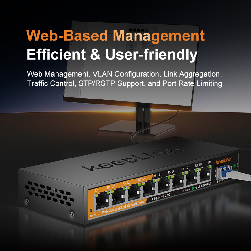 KeepLiNK 2.5Gb dikelola Switch - Sfp+ 10G Managed Switch 8 Port ulasan dan harga