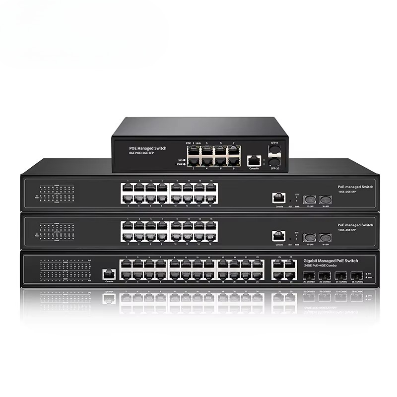 Sakelar PoE 8-Port, 16, 24, 48 - Managed Gigabit Poe Switch 8 Port 802.3At ulasan dan harga